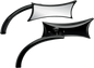 ARLEN NESS Mirror - Micro - Four-Point - Side View - Rectangle - Black - Right 13-419