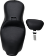 LE PERA Outcast Seat - 2-Up - With Backrest - Smooth - Black - FL '08-'23 LK-997BR