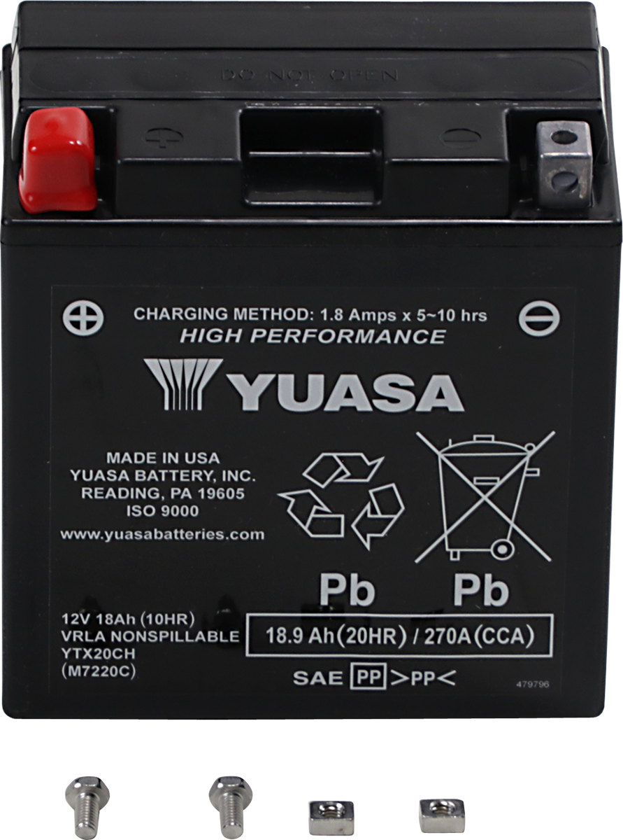 YUASA YUAM7220C Maintenance-Free Battery for Enhanced Starting Power
