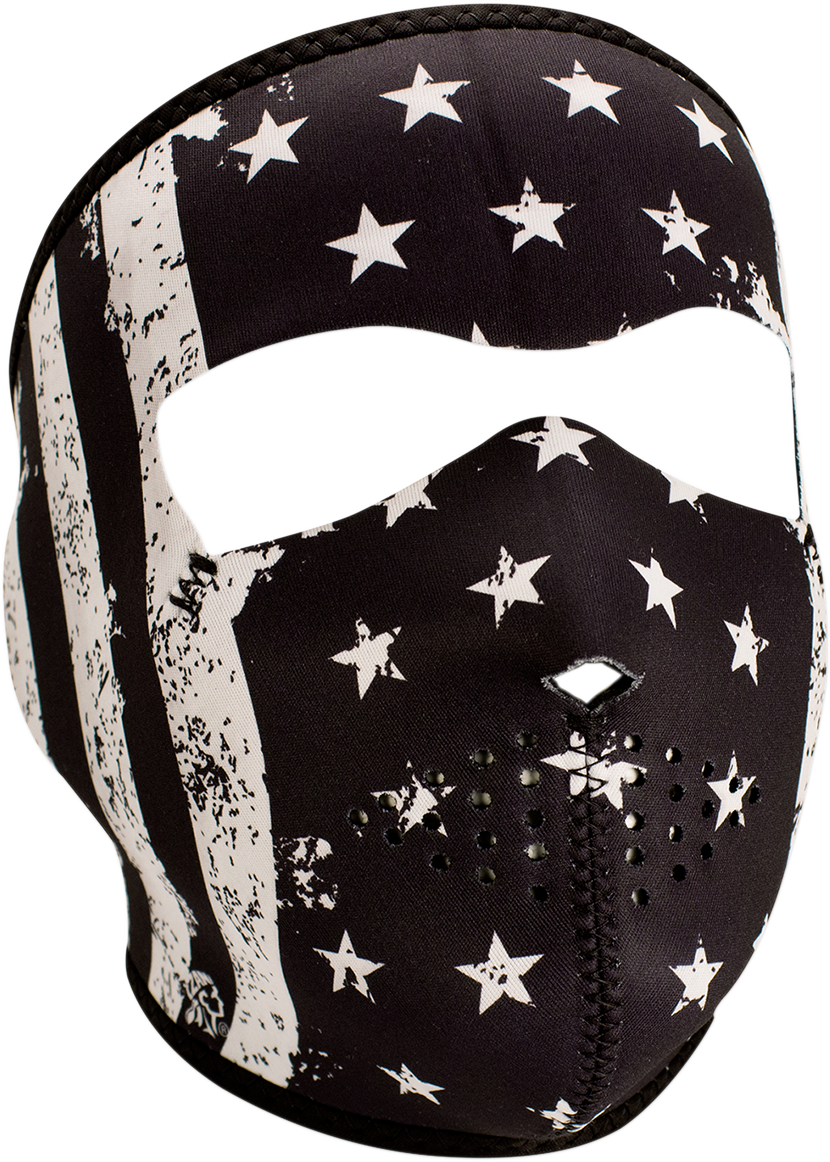 ZAN HEADGEAR Full-Face Mask WNFM091 with Black/White Vintage Flag Design