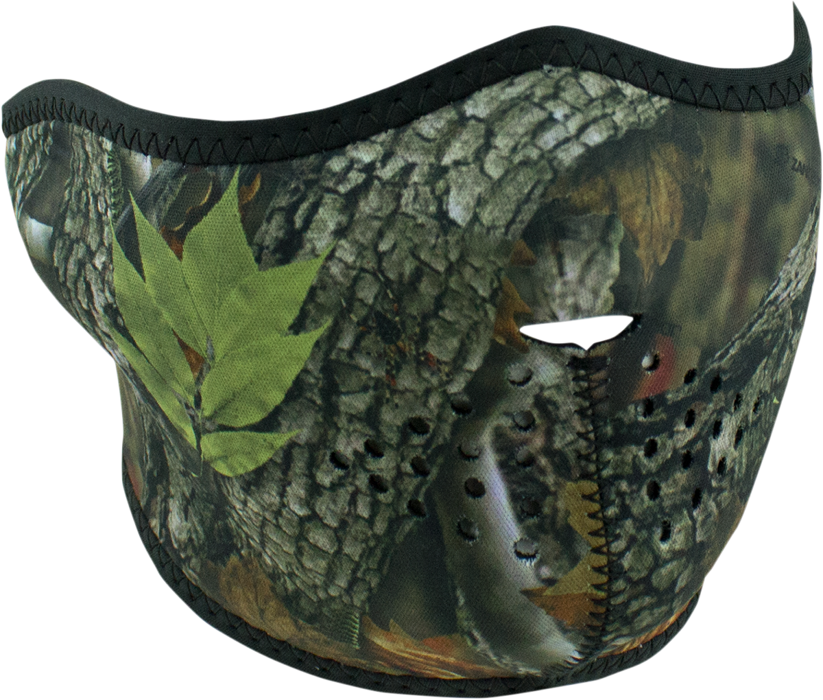 ZAN HEADGEAR Forest Camo Half Mask with Reversible Sugar Skull Design - Part No. WNFM238H