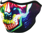 ZAN HEADGEAR Neon Electric Skull Neoprene Half Mask WNFM098H for Nose, Chin, and Cheeks
