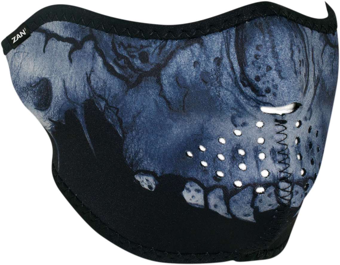 ZAN HEADGEAR Midnight Skull Reversible Face Mask WNFM417H - Water-Resistant Neoprene for Full Coverage and Comfort