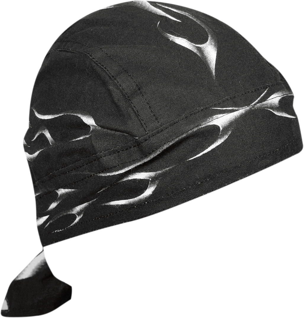 ZAN HEADGEAR Flydanna® Head Wrap Black Tank Flame Z353 - Versatile Skull Cap for Outdoor Activities