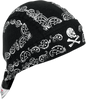 ZAN HEADGEAR Flydanna® Head Wrap - Black Skull Paisley Z500