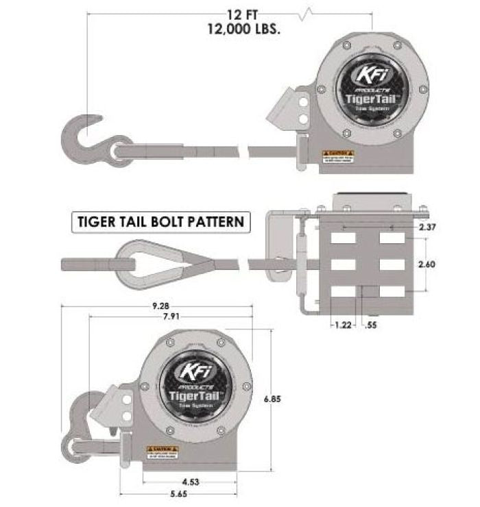 KFI TigerTail Blue - Part Number 101120-BL, Heavy-Duty Towing Chain