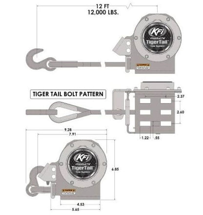KFI TigerTail Blue - Part Number 101120-BL, Heavy-Duty Towing Chain