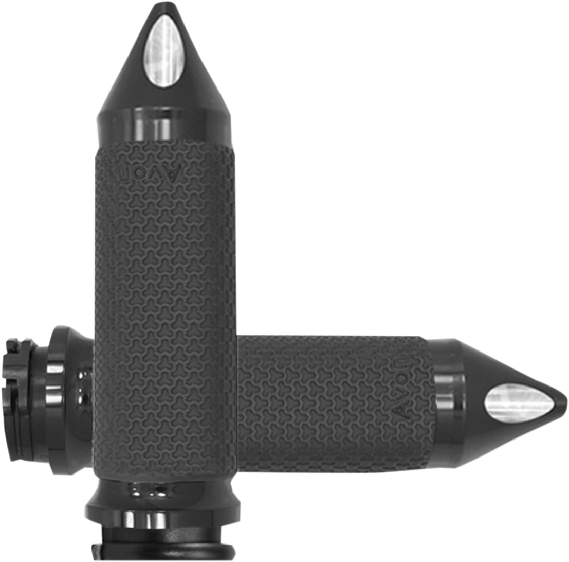 AVON GRIPS Vibration Dampening Memory Foam Grips - Large - Spike - Black MF-63B-ANO-SPK
