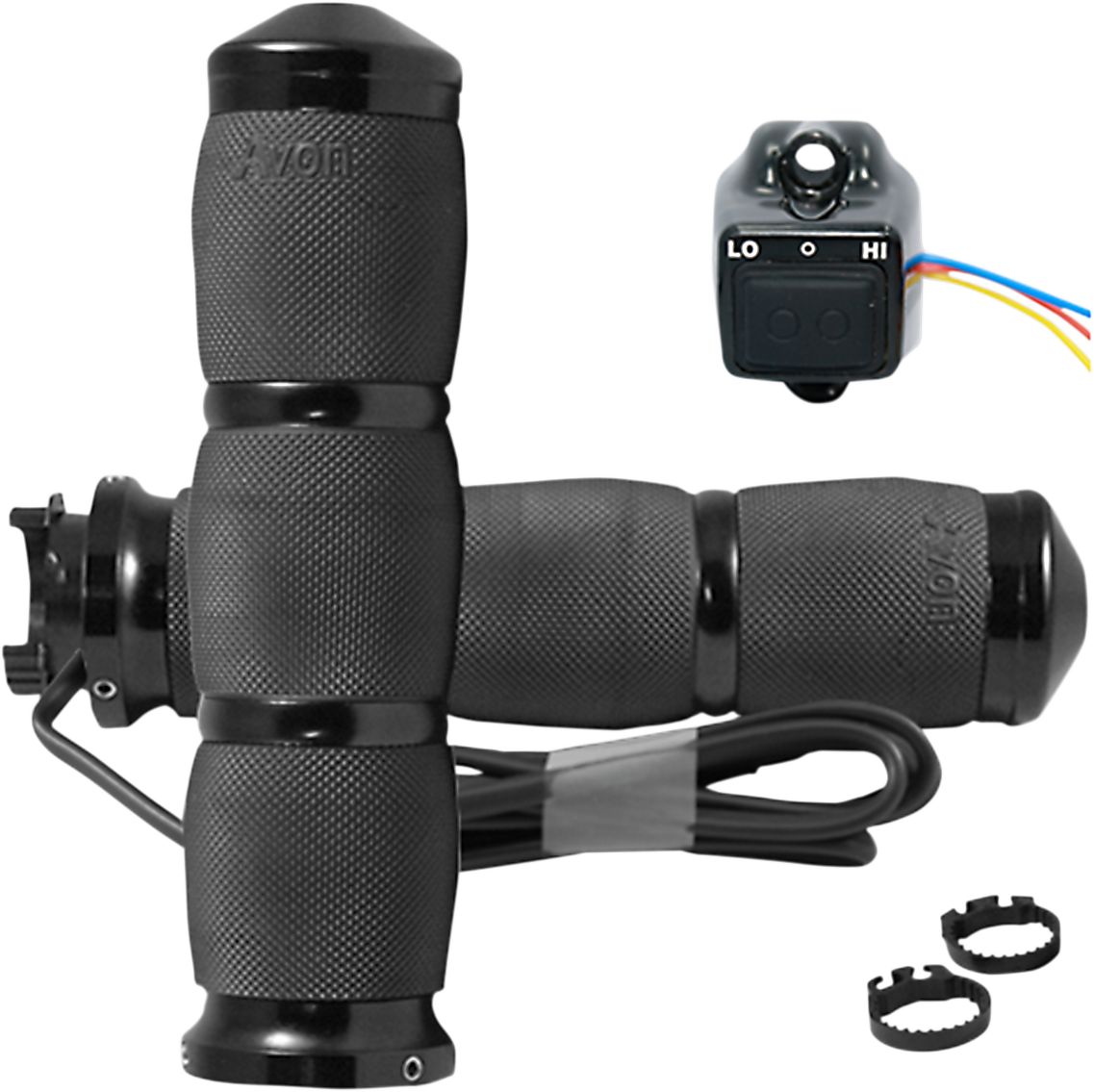 AVON GRIPS Heated Grips - Air Cushion - Metric - Black MT-AIR-90-AN-HT