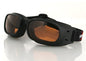 Bobster BPIS01A Piston Goggle with Black Frame and Amber Lens