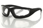 BOBSTER ES214C FoamRZ 2 Sunglasses with Black Frame, Anti-Fog Clear Lenses, ANSI Z87 Certification