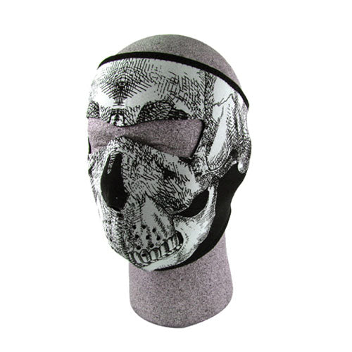 Bobster WNFM002G Neoprene Face Mask with Glow in the Dark Skull Design