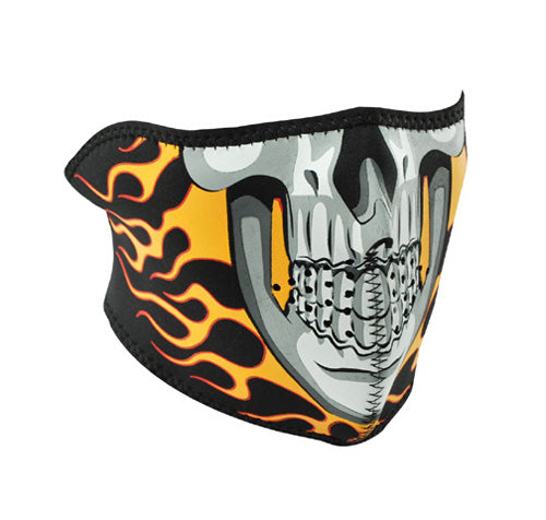 Bobster WNFM061H Neoprene 1/2 Face Mask with Burning Skull Design