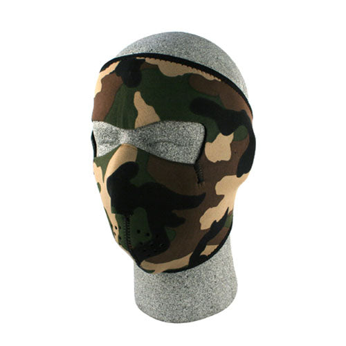 Bobster WNFM118 Neoprene Face Mask in Woodland Camouflage