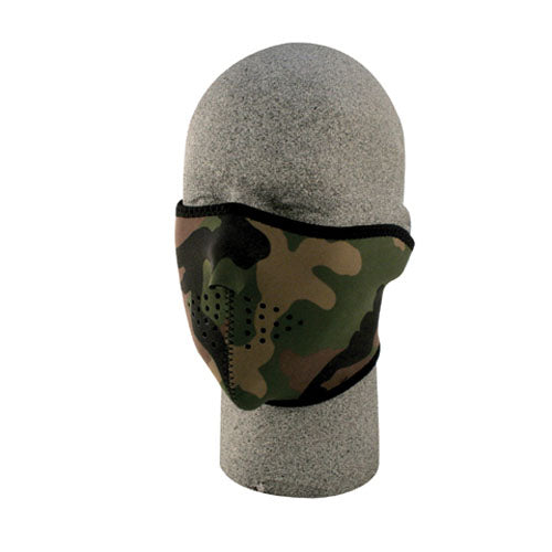 Bobster WNFM118H Neoprene Half-Face Mask in Woodland Camouflage