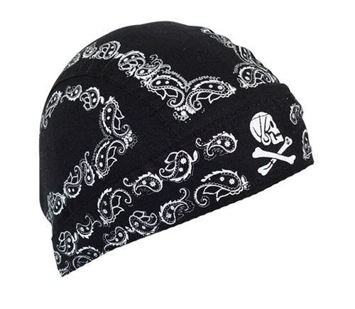 Bobster Z500 Flydanna 100% Cotton Skull Paisley Bandana in Black