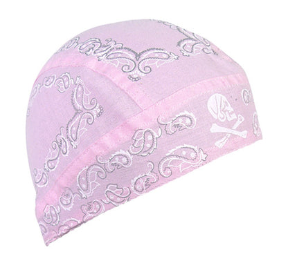 Bobster Z502 Flydanna 100% Cotton Skull Paisley Bandana in Light Pink