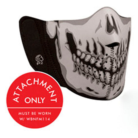 Bobster Modi-Face Detachable Mask in Neoprene with Gray Skull Design - WBNFM004H