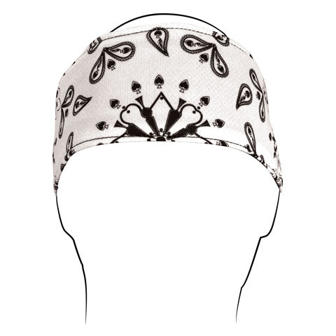 Bobster HB009 White Paisley Polyester Headband
