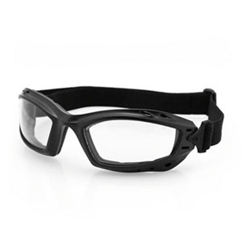Bobster BBAL001C Matte Black BALA Goggles with Anti-Fog Clear Lenses and Z87 Certification