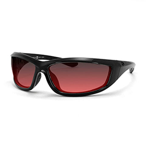 Bobster ECHA001R Black Frame Charger Sunglasses with Anti-Fog Rose Lenses and ANSI Z87+ Safety Certification
