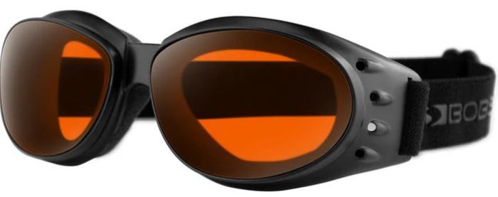 Bobster Cruiser 3 Goggles with Matte Black Frame and Smoked Amber Lenses - Part Number BCRU001