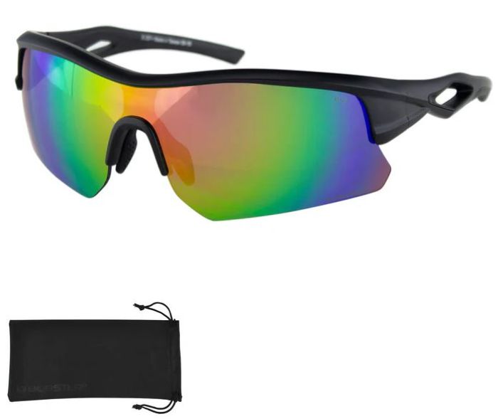 Bobster BDAS001 Matte Black Frame Dash Sunglasses with Brown Pink Revo MIRROR Lenses