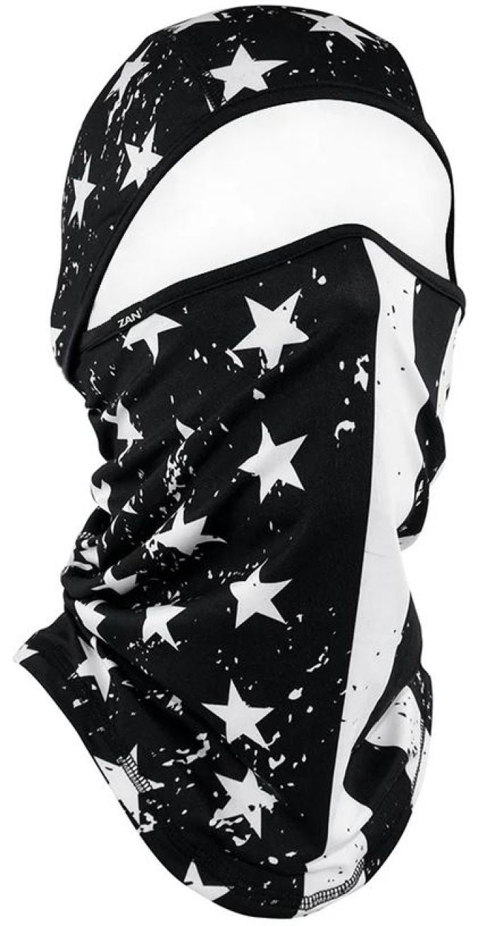 BOBSTER ZAN Convertible Balaclava SportFlex UPF50+ Black & White Flag