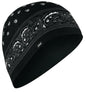 Bobster WHLL101 Zan Helmet Liner / Beanie SportFlex UPF50+ Series in Black Paisley