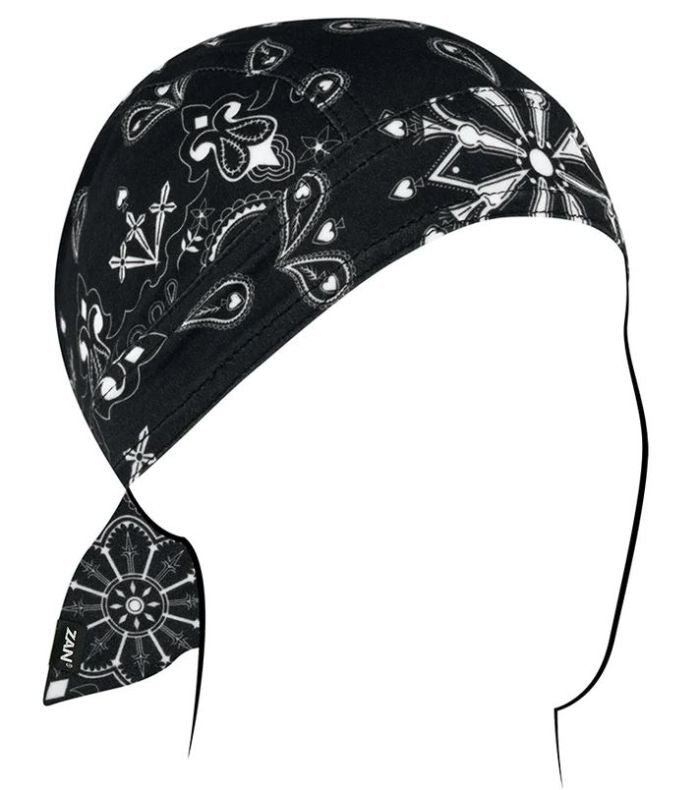 Bobster ZL101 Zan Flydanna Sportflex UPF50+ Black Paisley Sun Protection Bandana