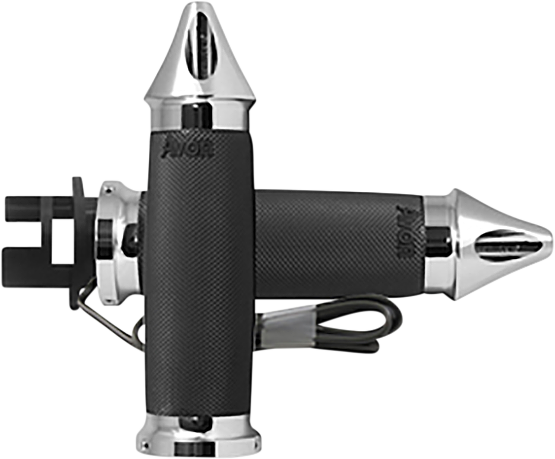 AVON GRIPS Heated Grips - Custom Contour - Spike - Indian - Chrome MT-IN-CC-85-S-H