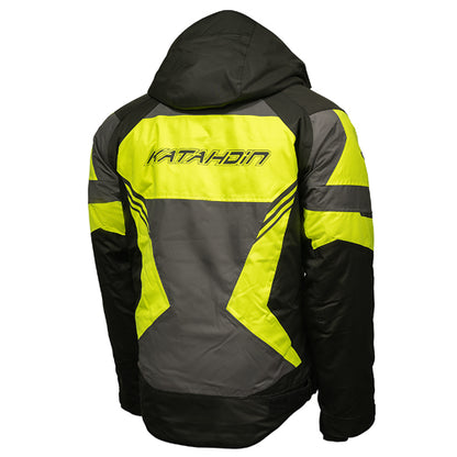 KATAHDIN GEAR DAGGER JACKET MENS, BLACK/GREY/HI-VIZ - X-LARGE