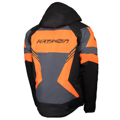 KATAHDIN GEAR DAGGER JACKET MENS, BLACK/GREY/ORANGE - X-LARGE