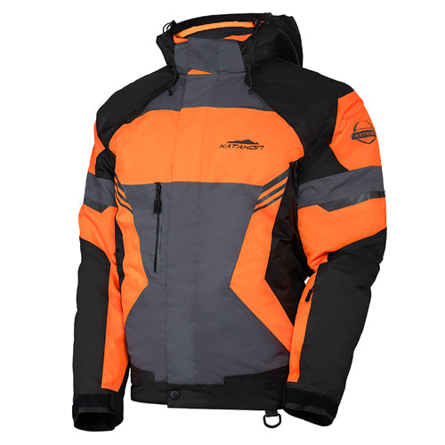 KATAHDIN GEAR DAGGER JACKET MENS, BLACK/GREY/ORANGE - X-LARGE