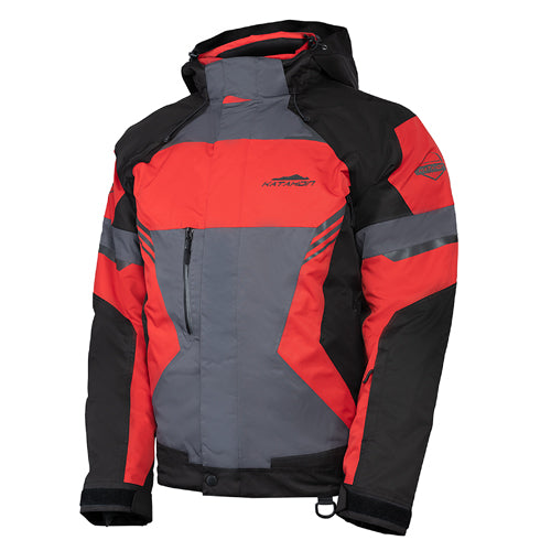 KATAHDIN GEAR DAGGER JACKET MENS, BLACK/GREY/RED - 2X-LARGE