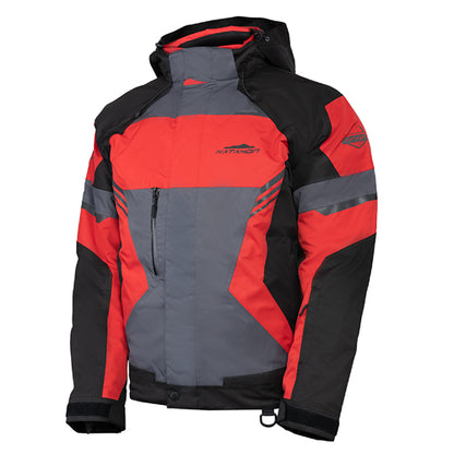 KATAHDIN GEAR DAGGER JACKET MENS, BLACK/GREY/RED - 2X-LARGE