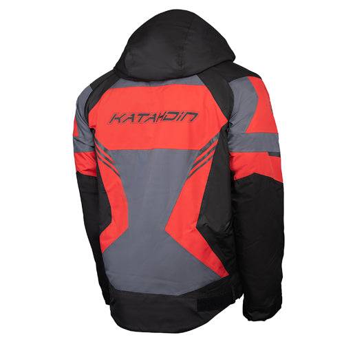 KATAHDIN GEAR DAGGER JACKET MENS, BLACK/GREY/RED - LARGE