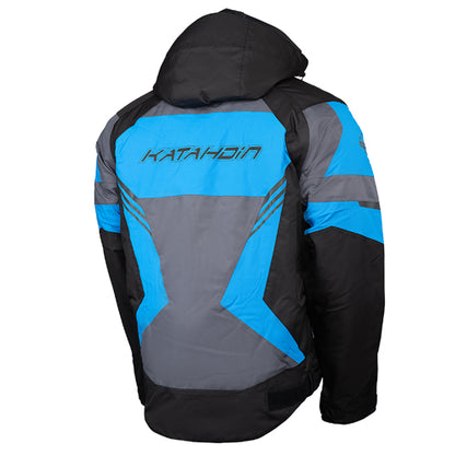 KATAHDIN GEAR DAGGER JACKET MENS, BLACK/GREY/BLUE - LARGE