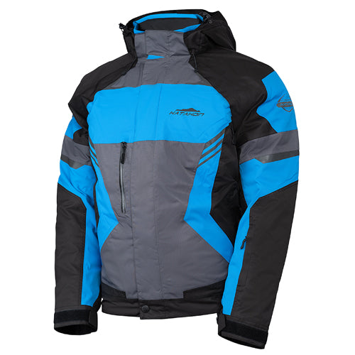 KATAHDIN GEAR DAGGER JACKET MENS, BLACK/GREY/BLUE - LARGE
