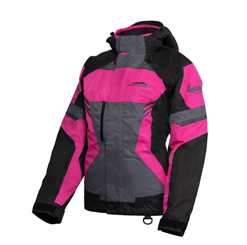 KATAHDIN GEAR DAGGER JACKET WOMENS, BLACK/GREY/PINK - SMALL