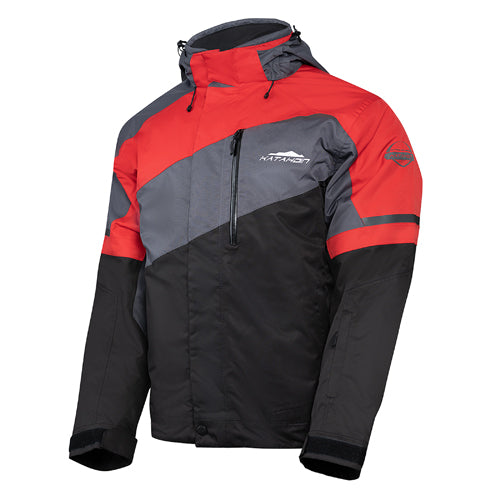 KATAHDIN GEAR RECON JACKET MENS, BLACK/GREY/RED - 2X-LARGE