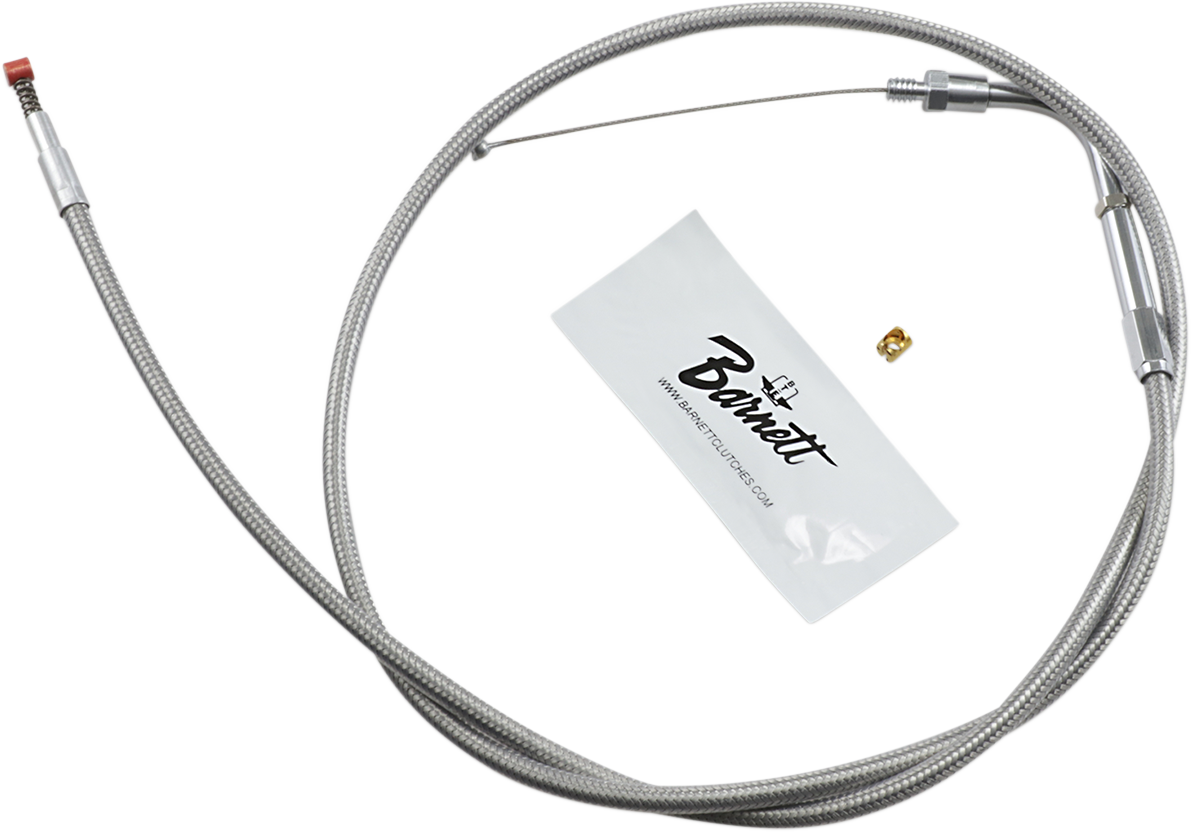 BARNETT Stainless Steel Idle Cable - +6" - Dyna/FXR/Softail 102304001406