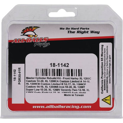 All Balls Racing Master Cylinder Rebuild Kit 18-1142 for Motorcycle Brake Systems