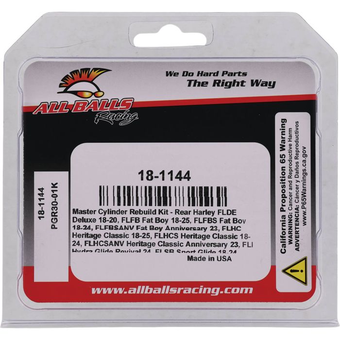 All Balls Racing Master Cylinder Rebuild Kit - Part No. 18-1144
