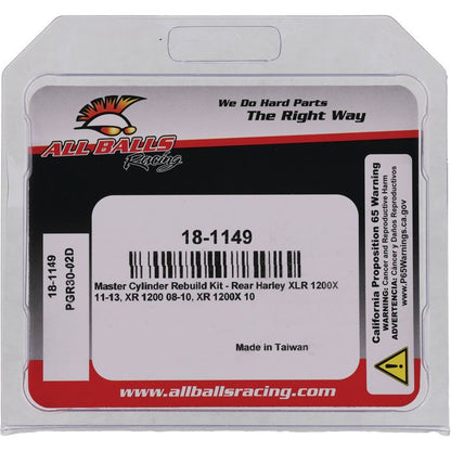 All Balls Racing Master Cylinder Rebuild Kit 18-1149 for Enhanced Brake Performance
