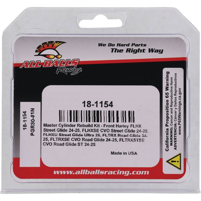 All Balls Racing Master Cylinder Rebuild Kit 18-1154 for Motorcycle Brake Maintenance