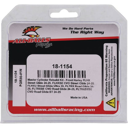 All Balls Racing Master Cylinder Rebuild Kit 18-1154 for Motorcycle Brake Maintenance