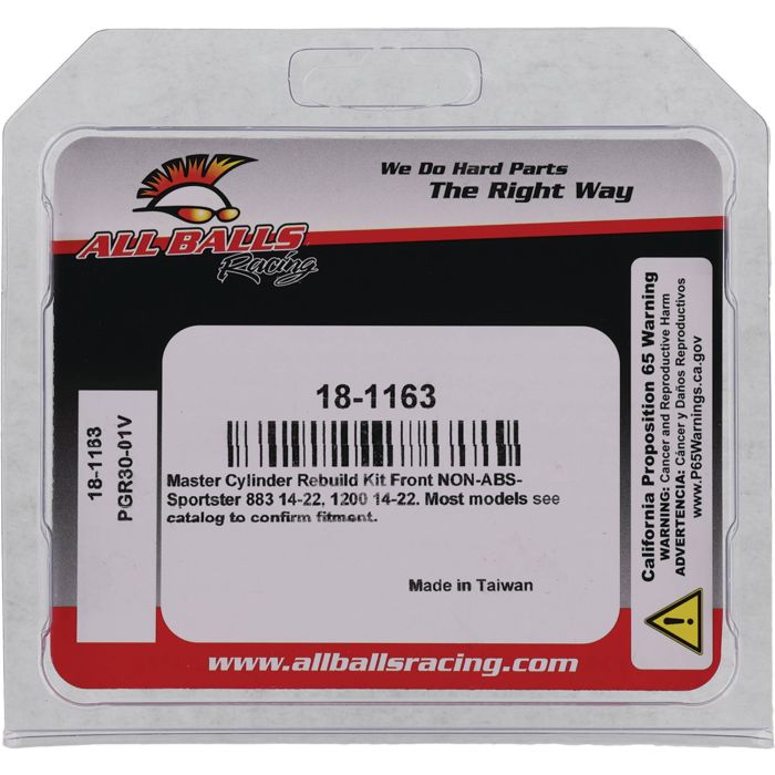 All Balls Racing Master Cylinder Rebuild Kit (Part #18-1163)