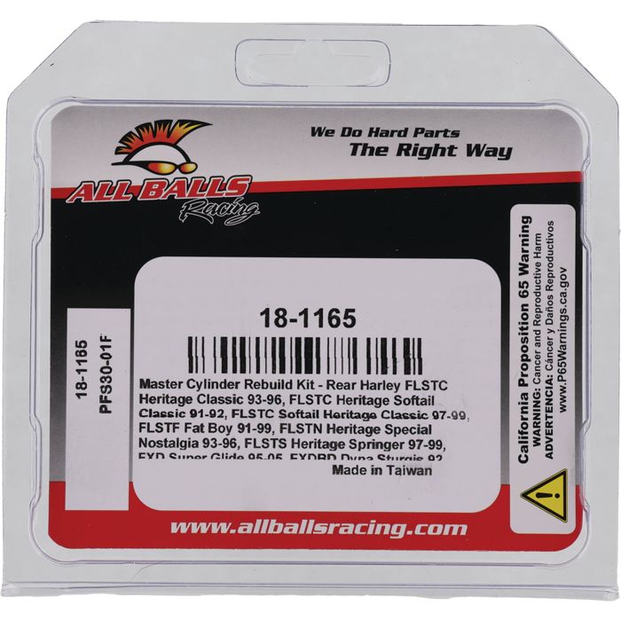 All Balls Racing Master Cylinder Rebuild Kit (Part No. 18-1165)