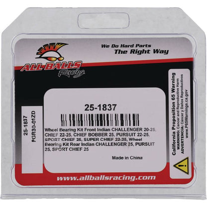 All Balls Racing Wheel Bearing Kit Part #25-1837 for Reliable Performance
